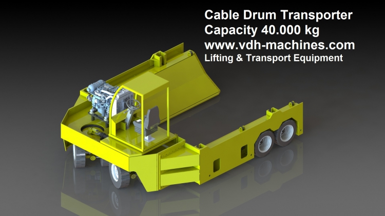 Cable Drum Transporter Capacity 40.000 kg Build for the Prysmian Group Netherlands